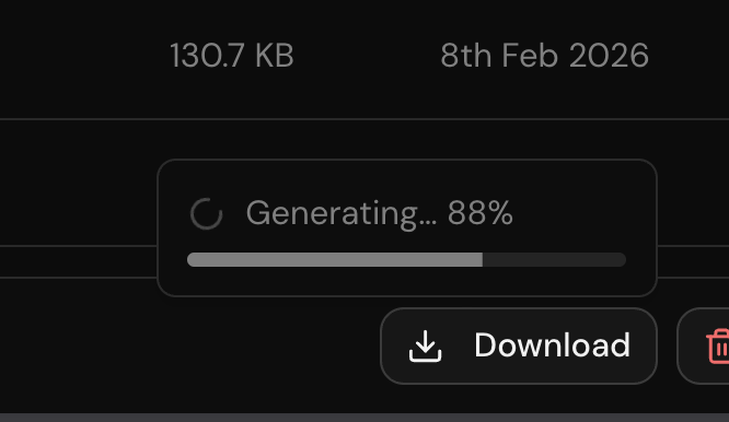 Manage progress download