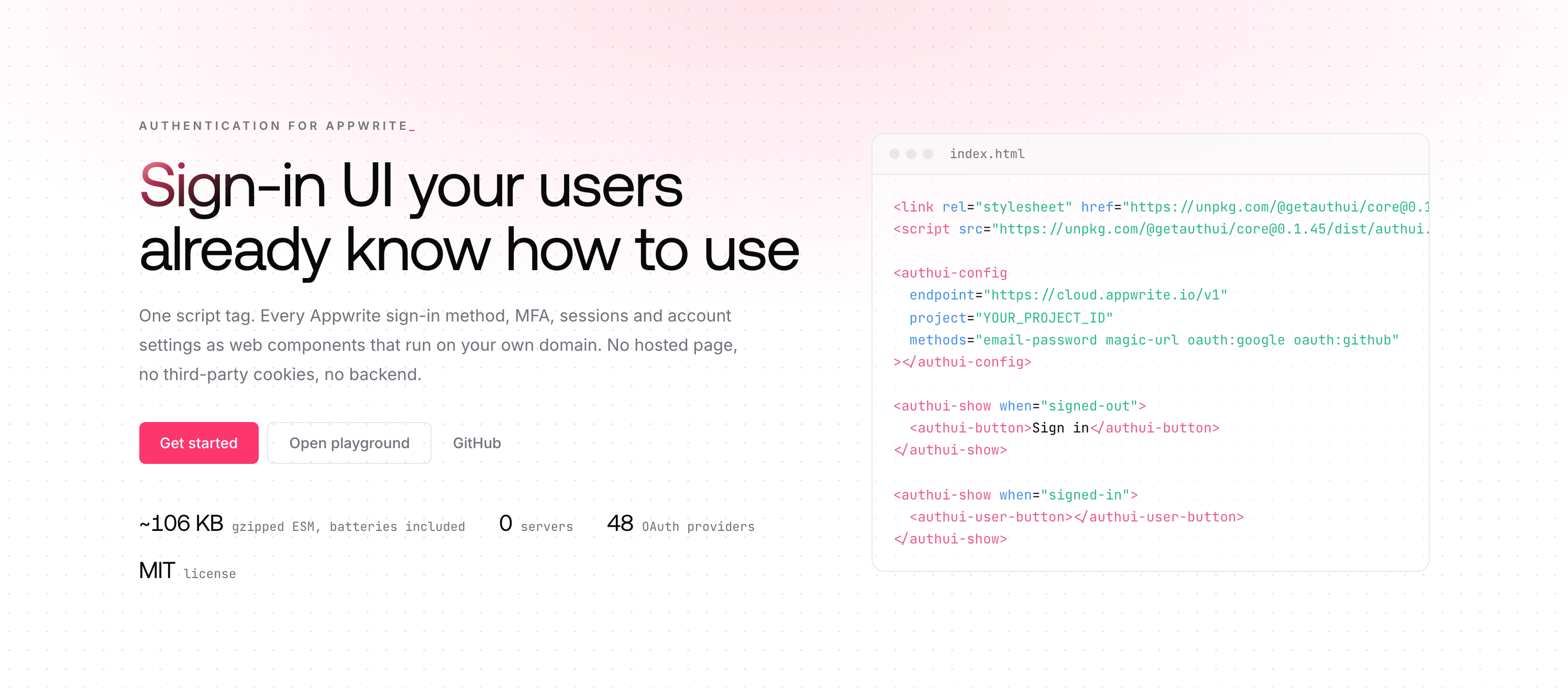 Landing page