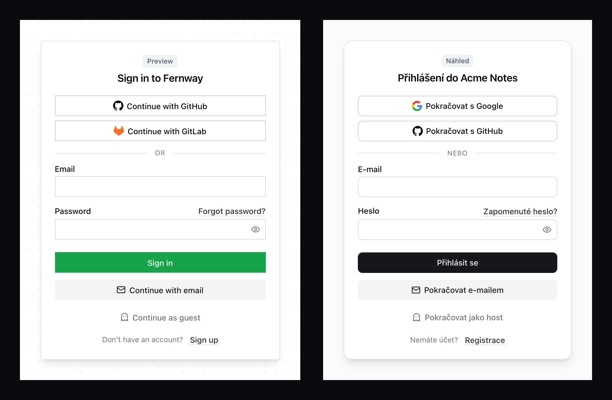 Custom theme and Czech translation