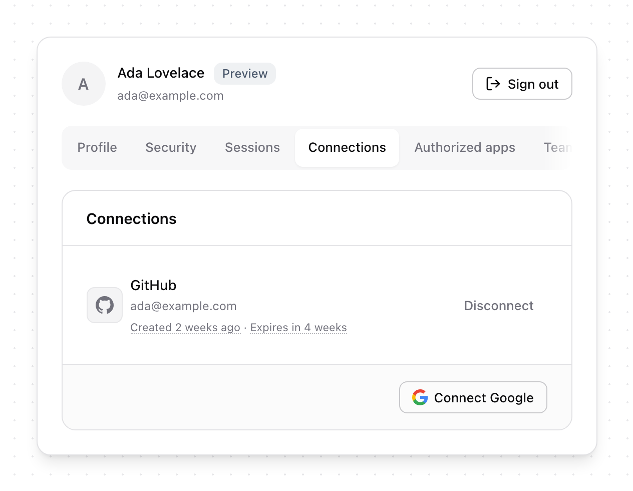 Connected accounts
