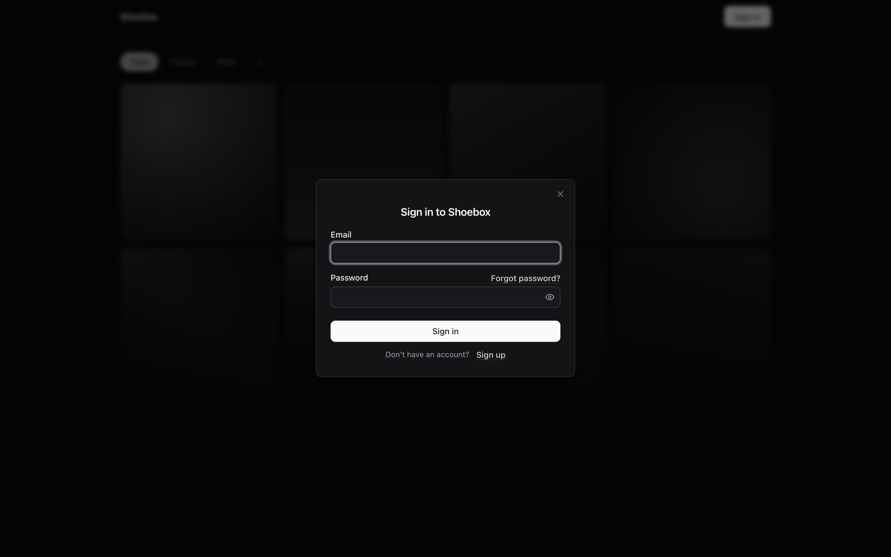Sign-in modal